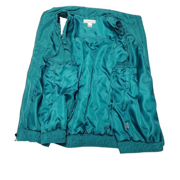 Christopher & Banks Aqua Green Puffer Vest XL Quilted Outdoor Zip-Up with Ruffle - Picture 5 of 10